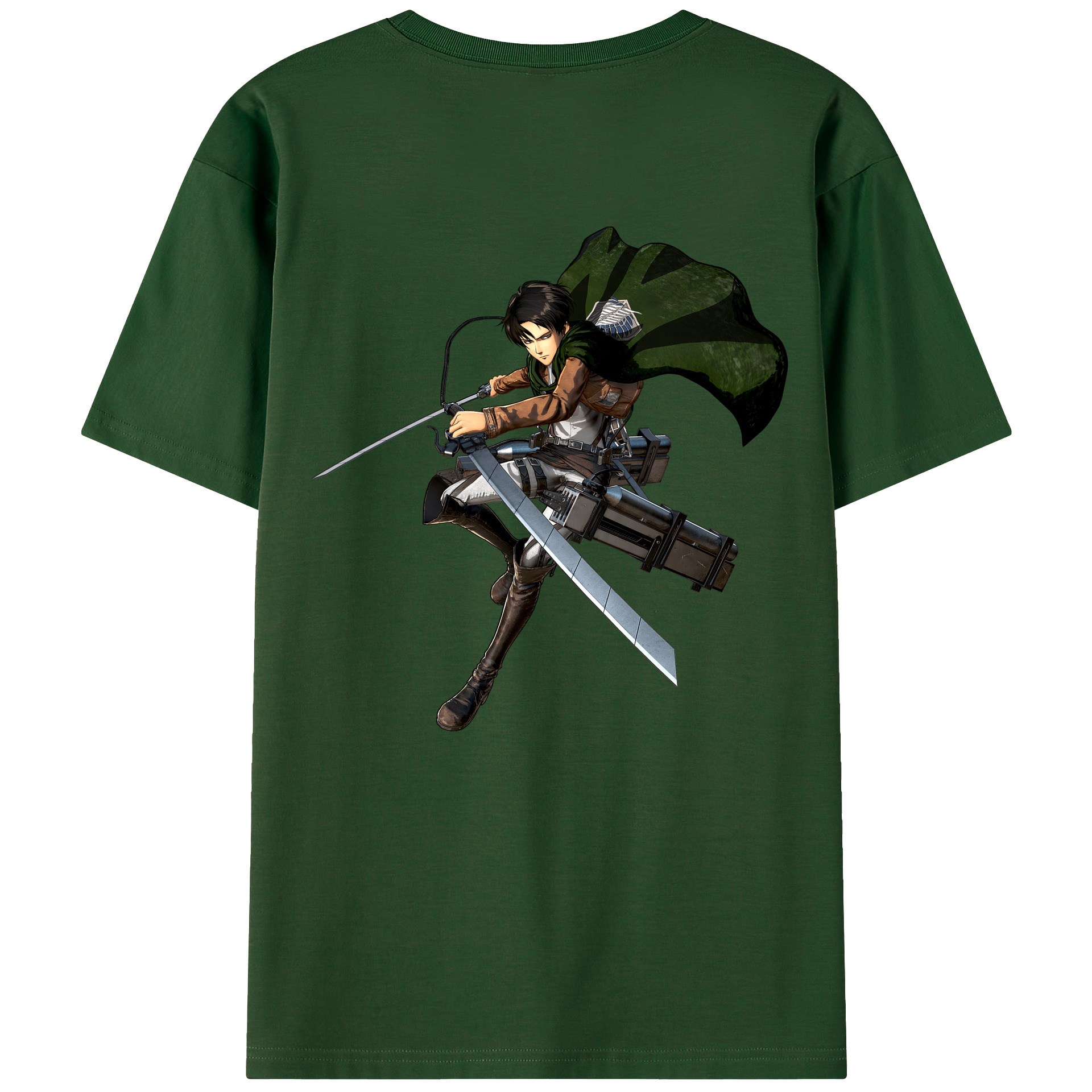 （画像用） 進撃の巨人 リヴァイ·アッカーマン Attack on Titan Levi Ackerman 綿100％半袖Tシャツ（背面プリント）